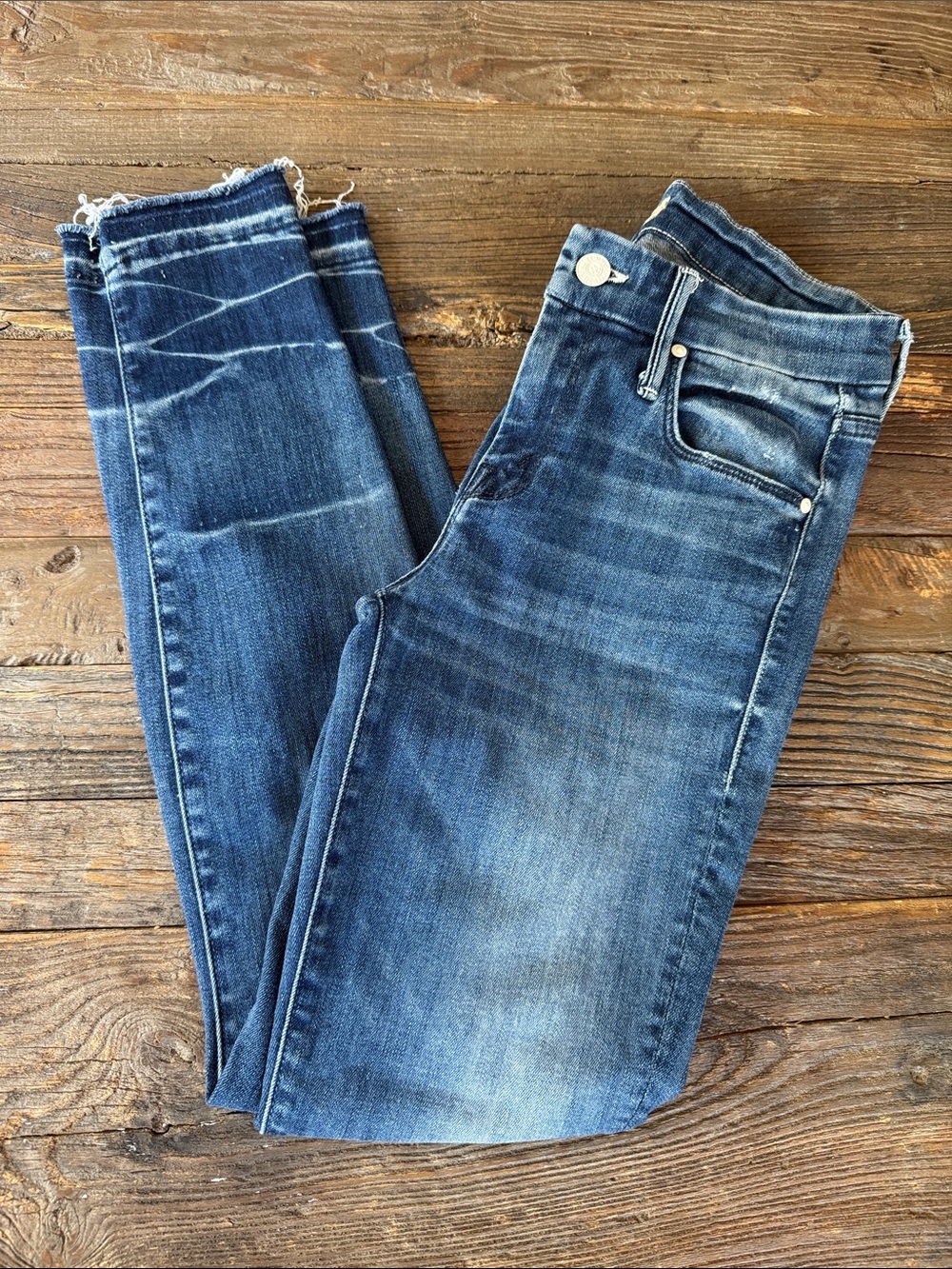 Mother jeans The Looker ankle fray skinny stretch jeans Size 24